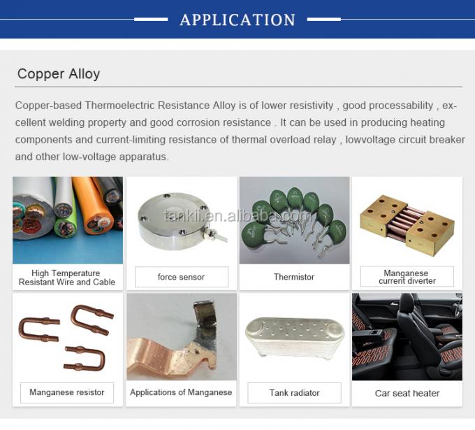 CuNi2/CuNi6/CuNi8/CuNi10/CuNi14/CuNi19/CuNi23/CuNi34/CuNi40/CuNi44/CuNi45 Lega elettrica di rame e nichel 9